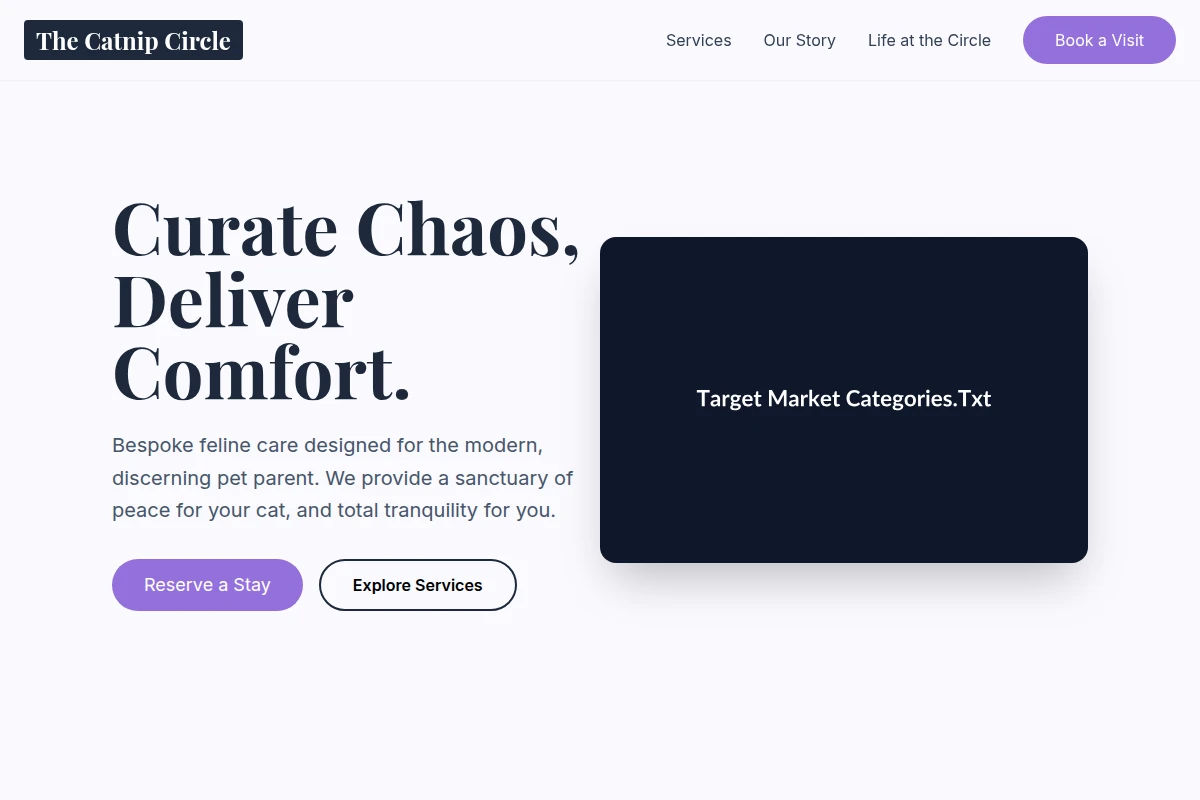 Tabby Target Market Categories.Txt